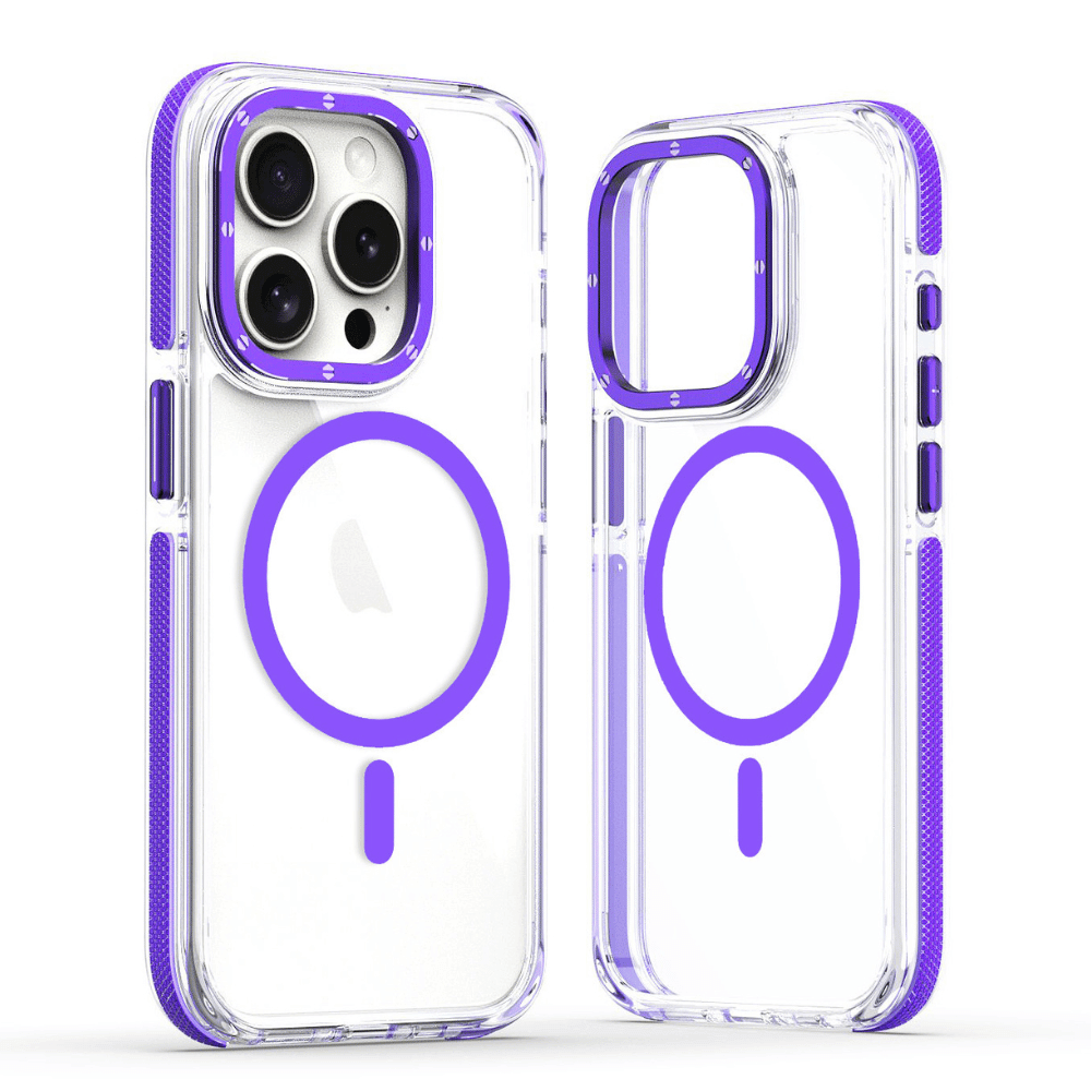 Purple Transparent MagSafe iPhone Case