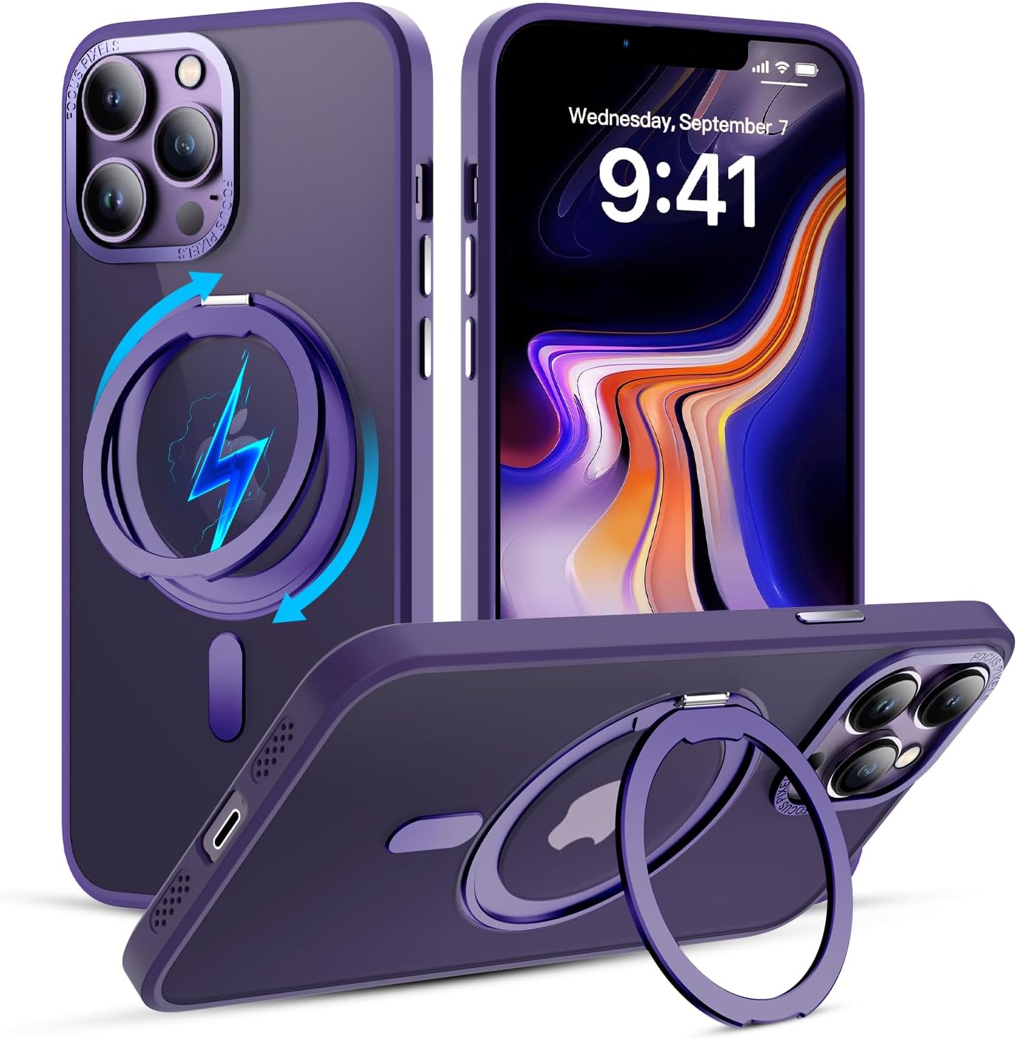 MagSafe 360° Rotating Metal Stand iPhone Case