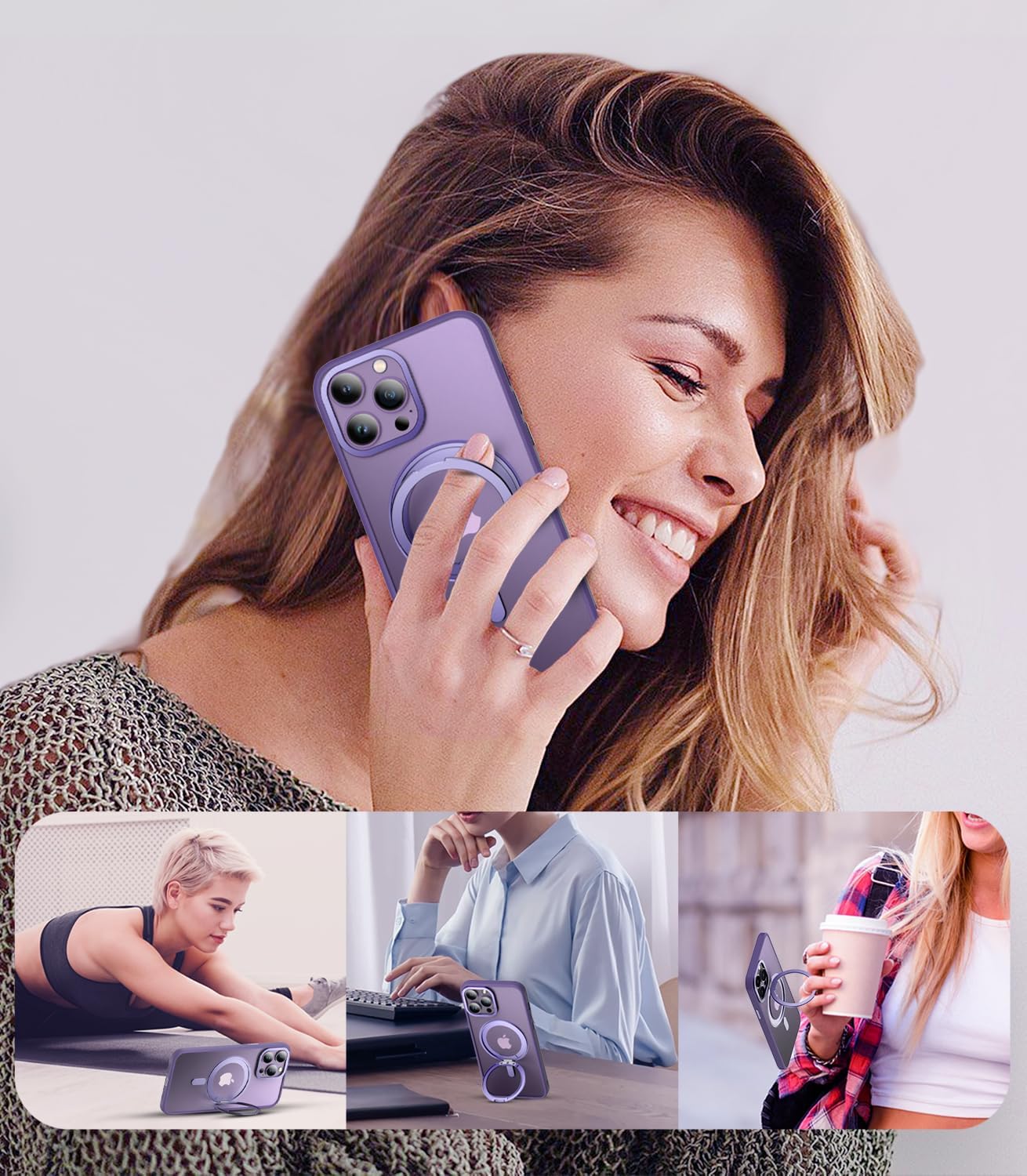 MagSafe 360° Rotating Metal Stand iPhone Case