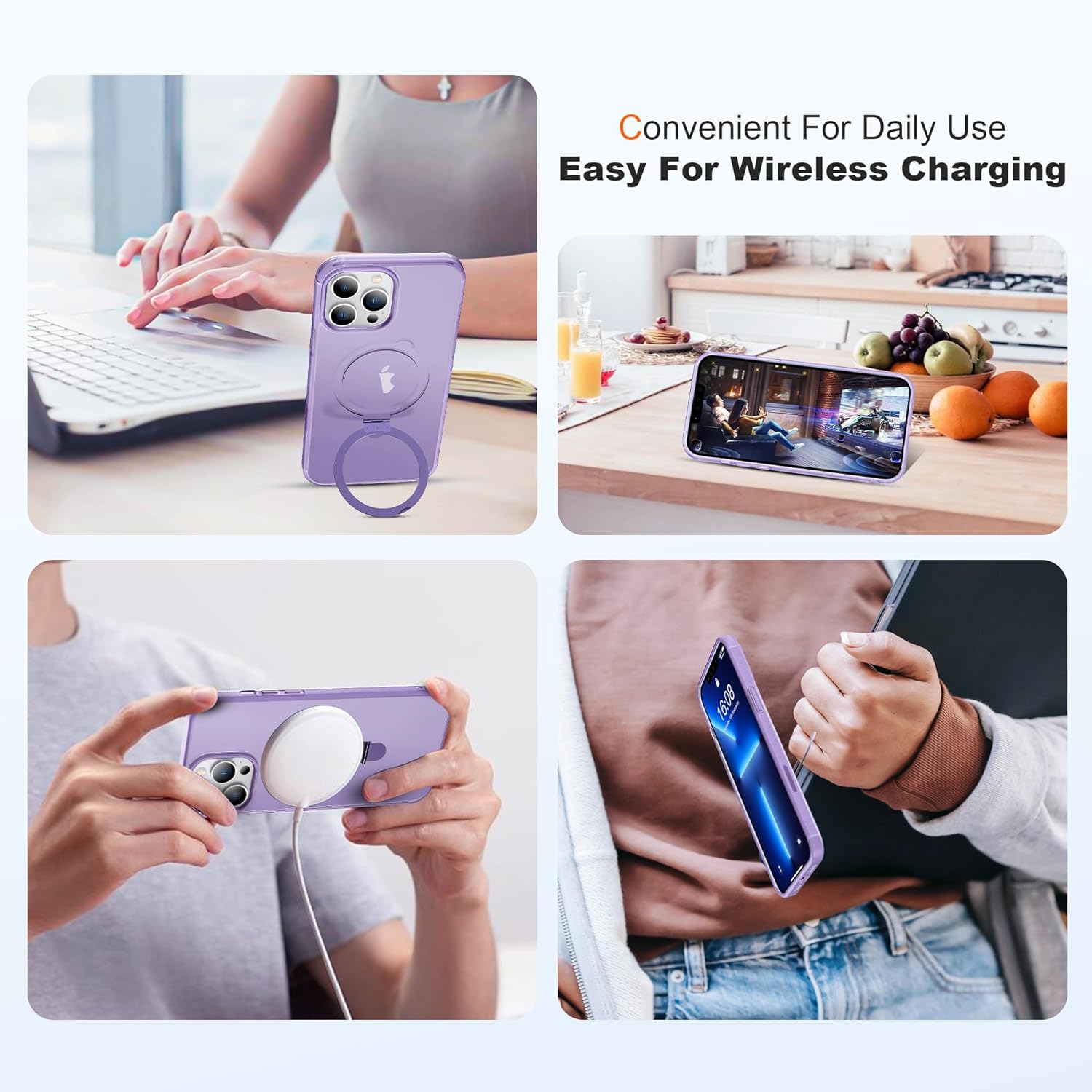 MagSafe 360° Rotating Metal Stand iPhone Case