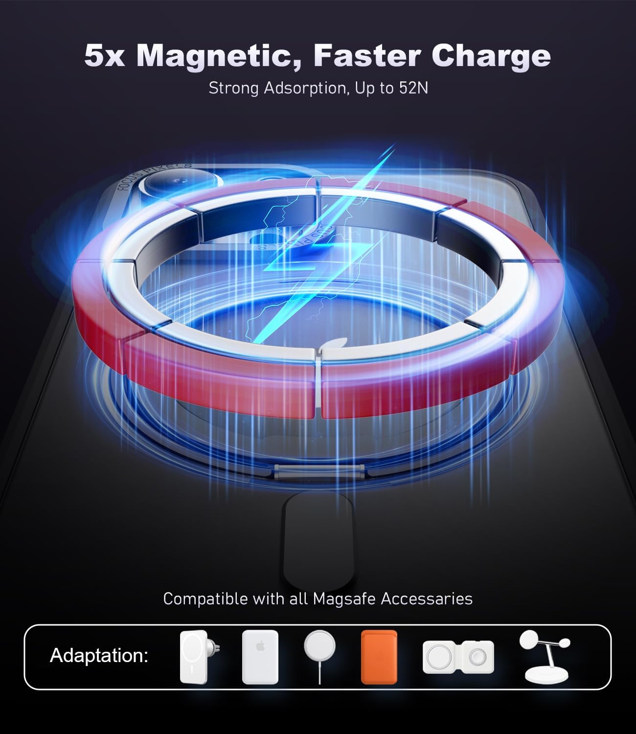 MagSafe 360° Rotating Metal Stand iPhone Case Black