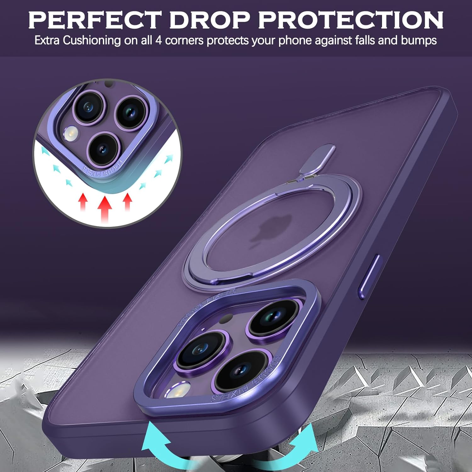 MagSafe 360° Rotating Metal Stand iPhone Case