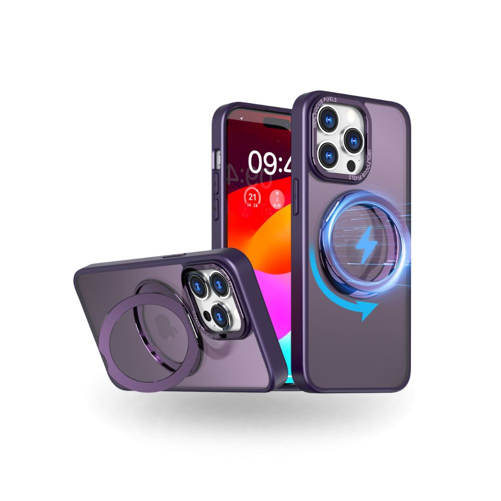 MagSafe 360° Rotating Metal Stand iPhone Case