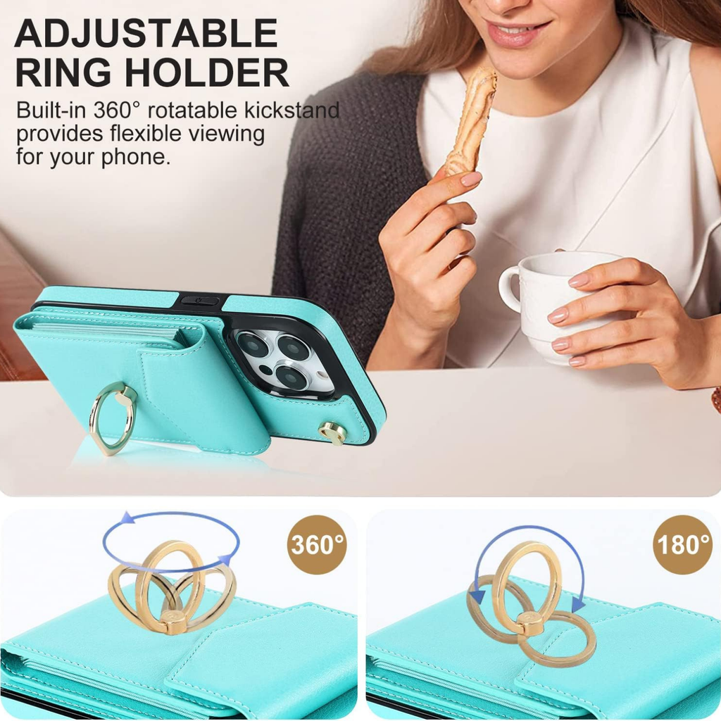 Multi-Functional Wallet Phone Case green