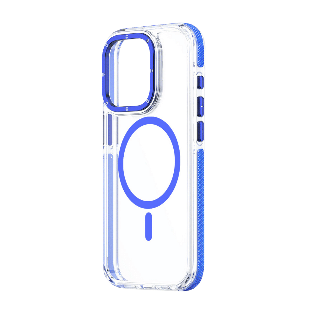 Blue Transparent MagSafe iPhone Case
