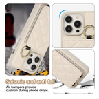 Ring Holder Crossbody Card Phone Case Cream White