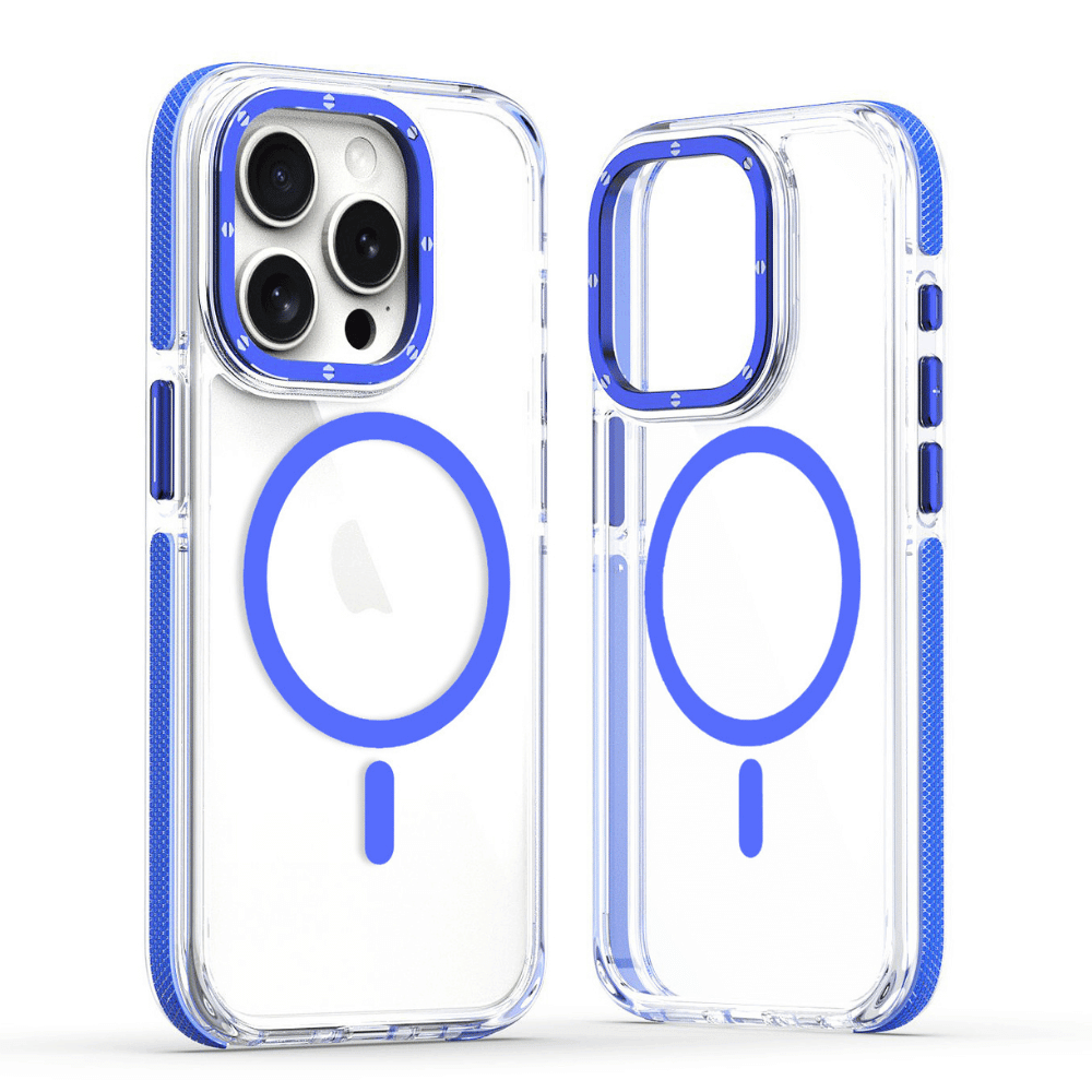 Blue Transparent MagSafe iPhone Case