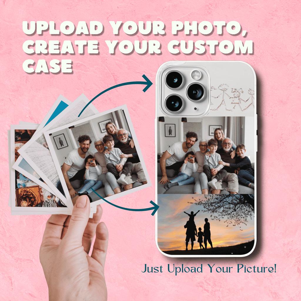 Custom Glitter White Frame Photo Case