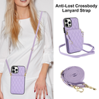 Women's Crossbody Leather Phone Case Purple