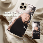 Custom Glitter White Frame Photo Case