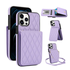 Women's Crossbody Leather Phone Case Purple