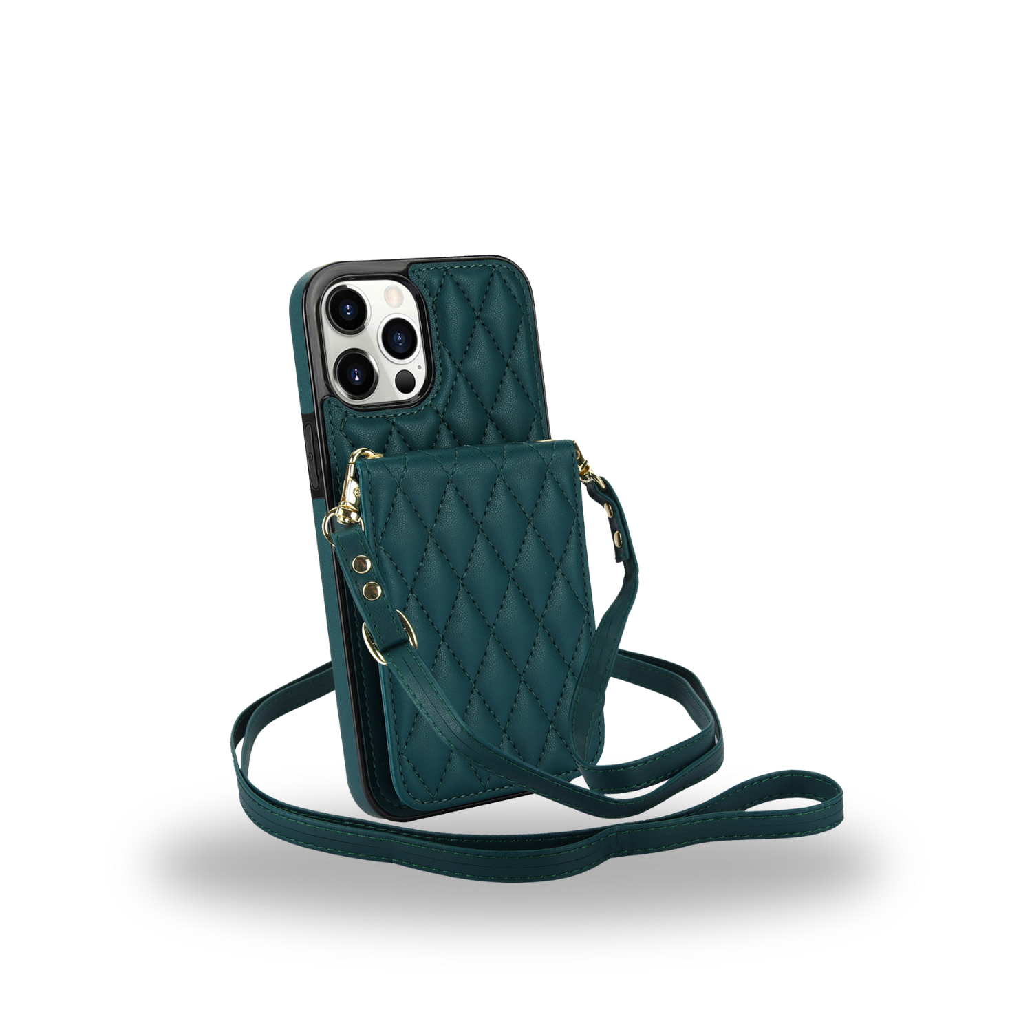 Women's Crossbody Leather Phone Case green