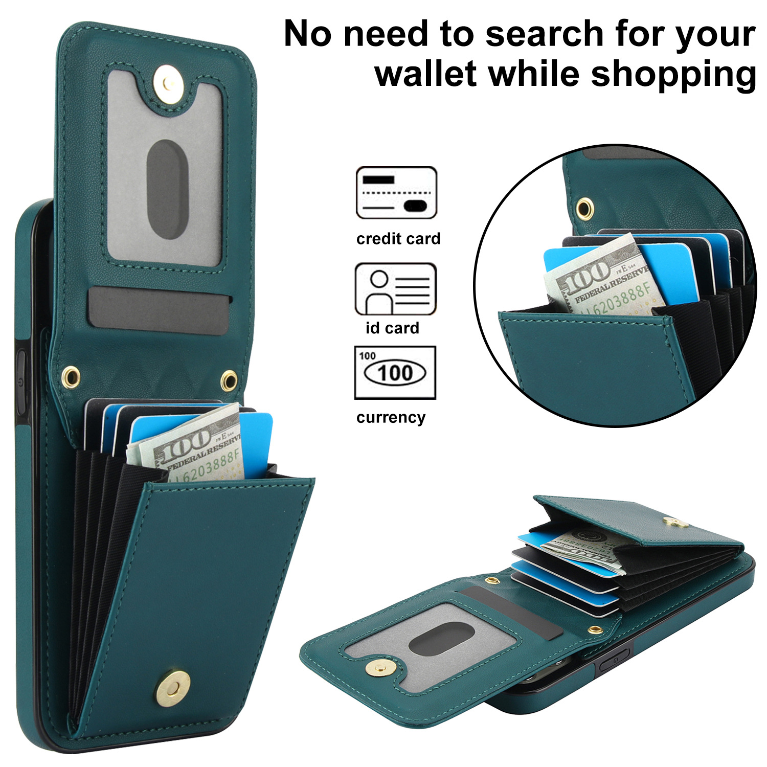 Women's Crossbody Leather Phone Case green