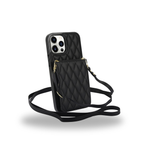 Women's Crossbody Leather Phone Case Classic Black