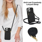 Women's Crossbody Leather Phone Case Classic Black