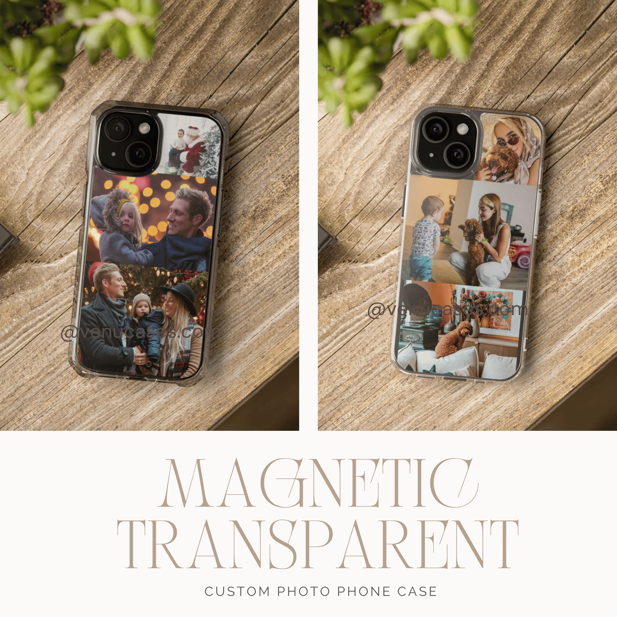 Custom Magnetic Clear Photo iPhone Case