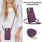 Women's Crossbody Leather Phone Case Deep Purple