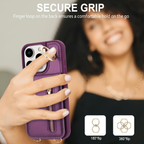 Zipper Wallet Crossbody Phone Case Deep Purple