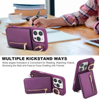 Zipper Wallet Crossbody Phone Case Deep Purple