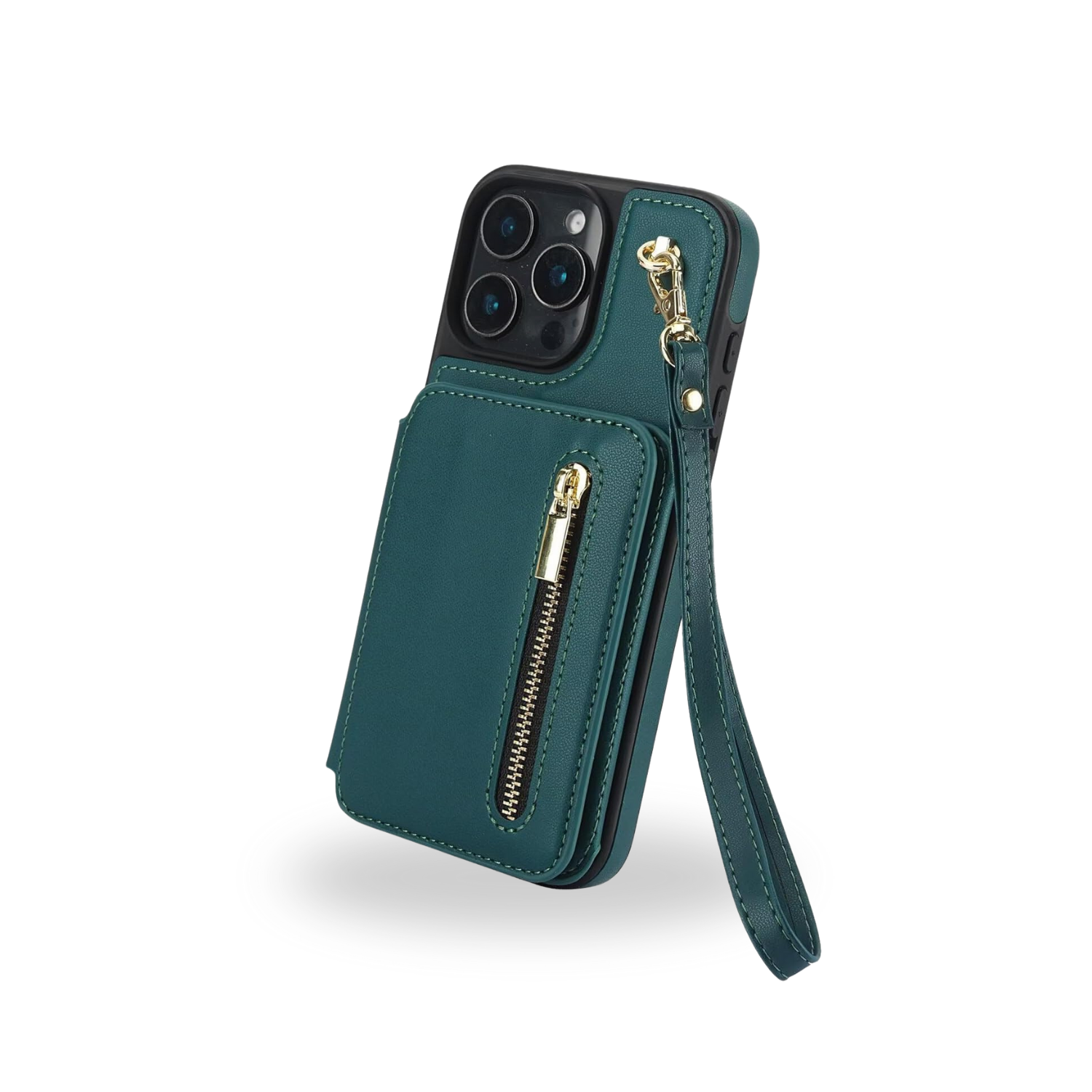 Zipper Wallet Crossbody Phone Case green