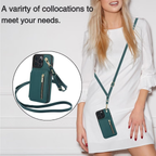 Zipper Wallet Crossbody Phone Case green