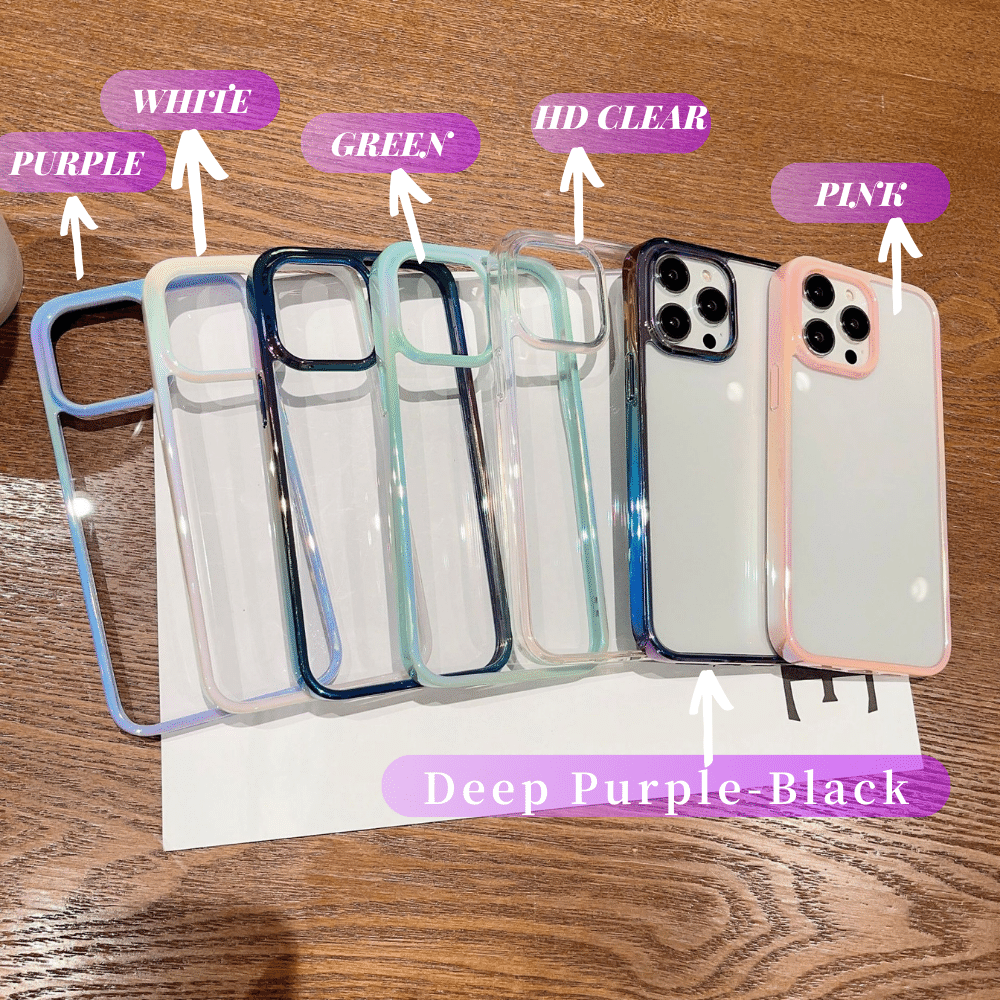 Transparent iPhone Case with Colorful Border