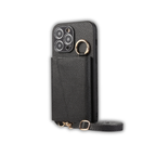 Mirror Ring Holder Crossbody Card Case Classic Black