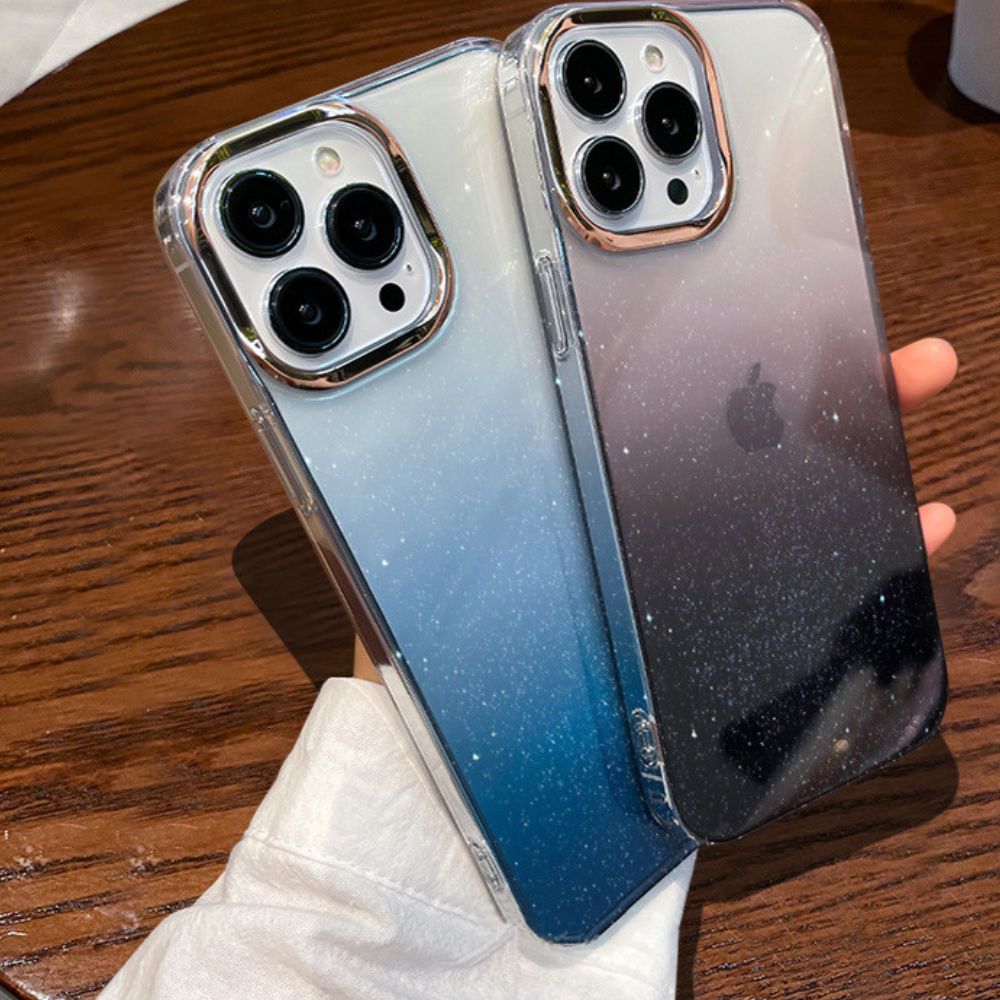 Transparent Gradient Glitter iPhone Cases