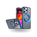 MagSafe 360° Rotating Metal Stand iPhone Case Blue