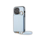 Mirror Ring Holder Crossbody Card Case blue