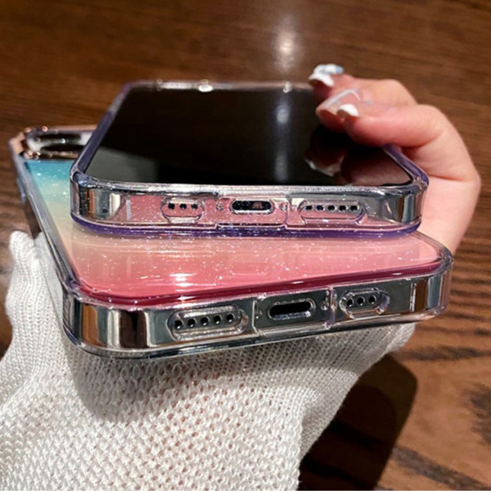 Transparent Gradient Glitter iPhone Cases