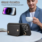 Mirror Ring Holder Crossbody Card Case Classic Black