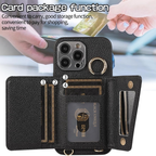 Mirror Ring Holder Crossbody Card Case Classic Black