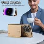 Mirror Ring Holder Crossbody Card Case brown