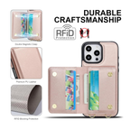 Wallet Style Leather Phone Case Rose Gold