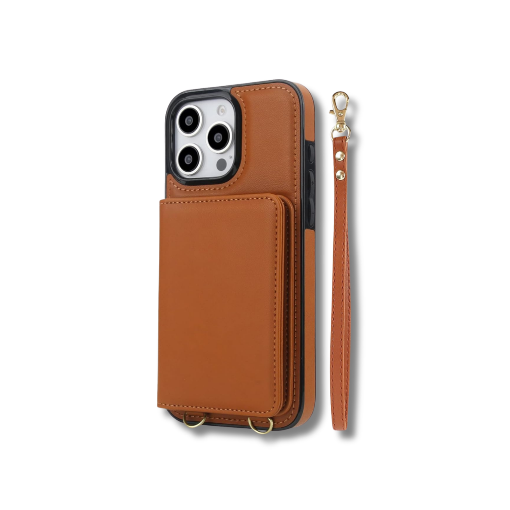 Wallet Style Leather Phone Case brown