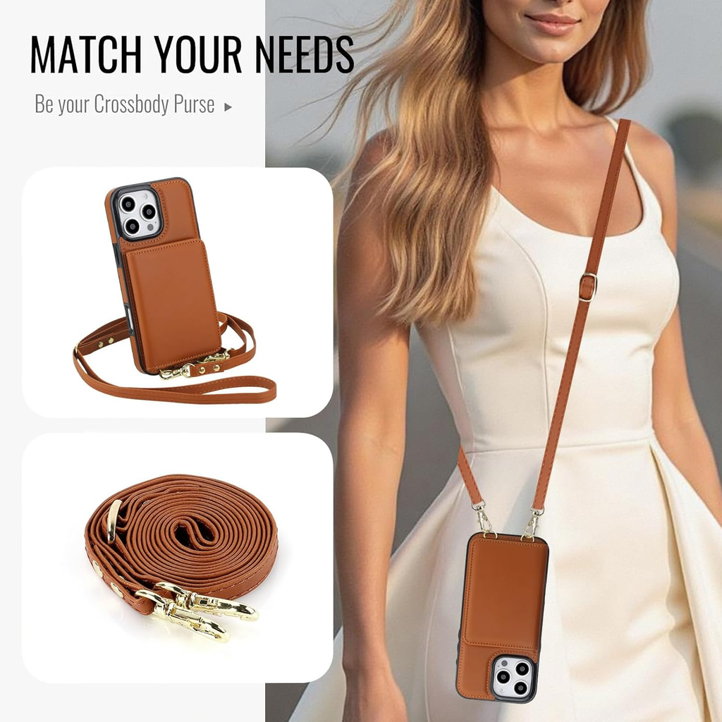 Wallet Style Leather Phone Case brown