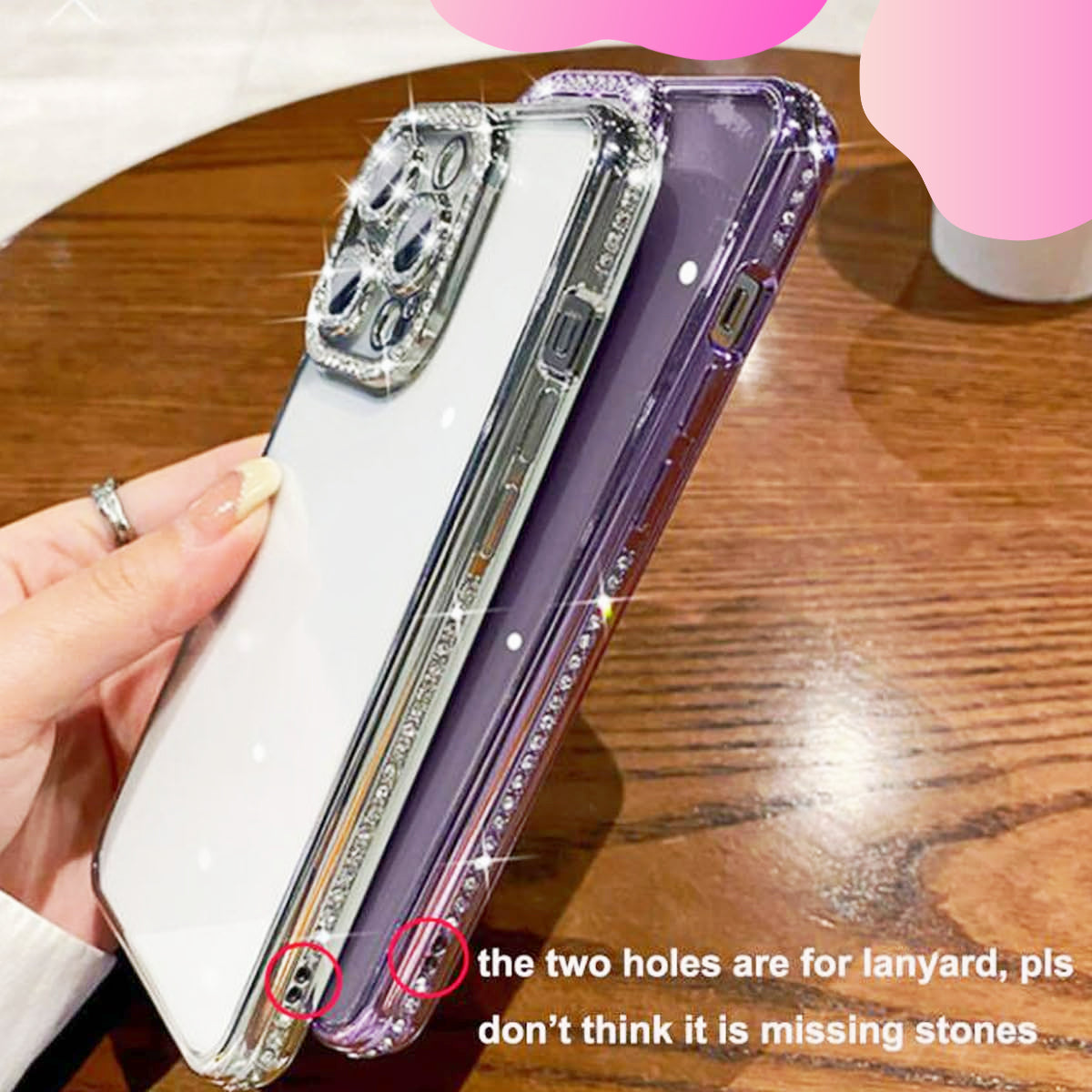 iPhone Clear Glitter Case
