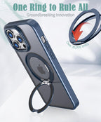 MagSafe 360° Rotating Metal Stand iPhone Case Blue