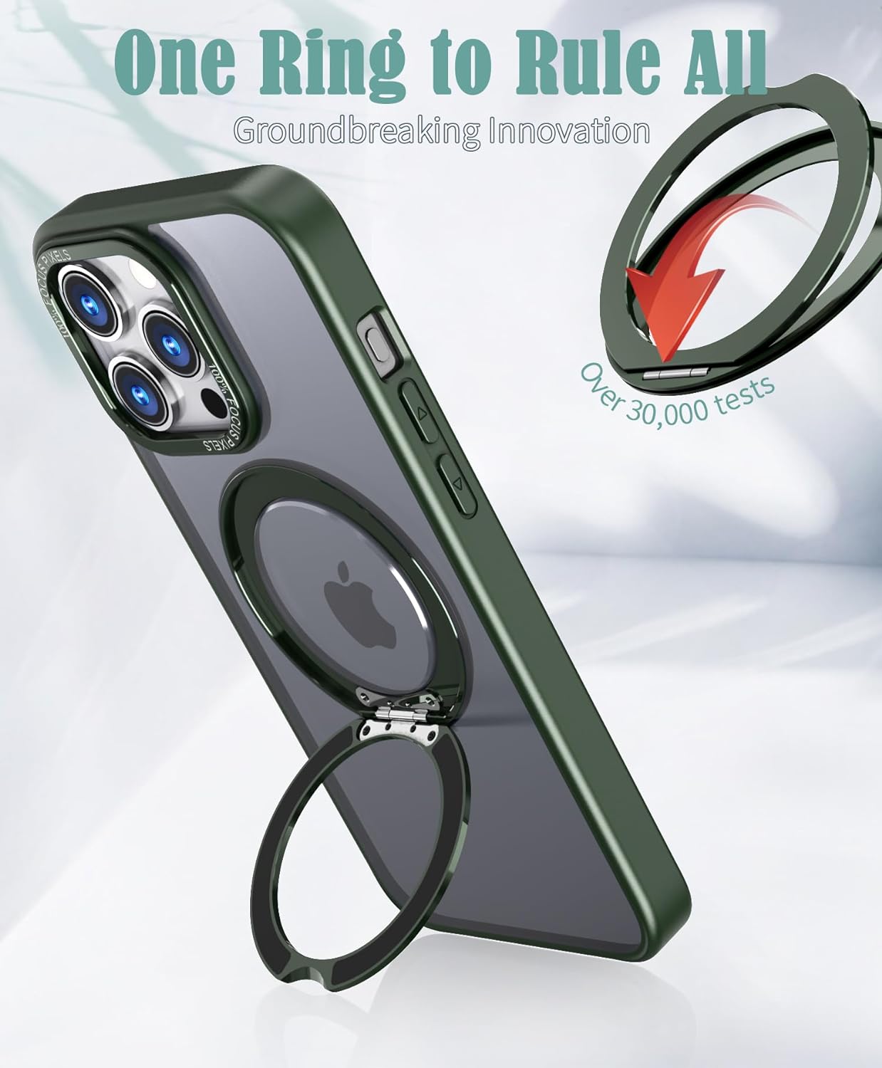 MagSafe 360° Rotating Metal Stand iPhone Case Green