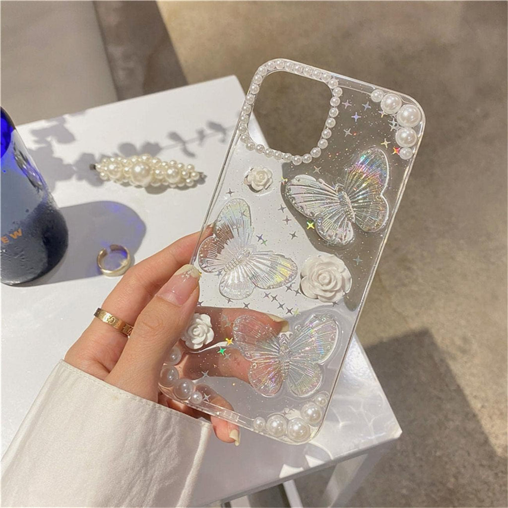 Butterfly Floral Clear iPhone Case
