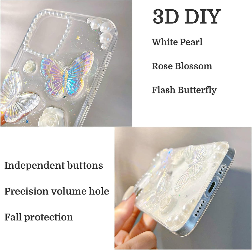 Butterfly Floral Clear iPhone Case