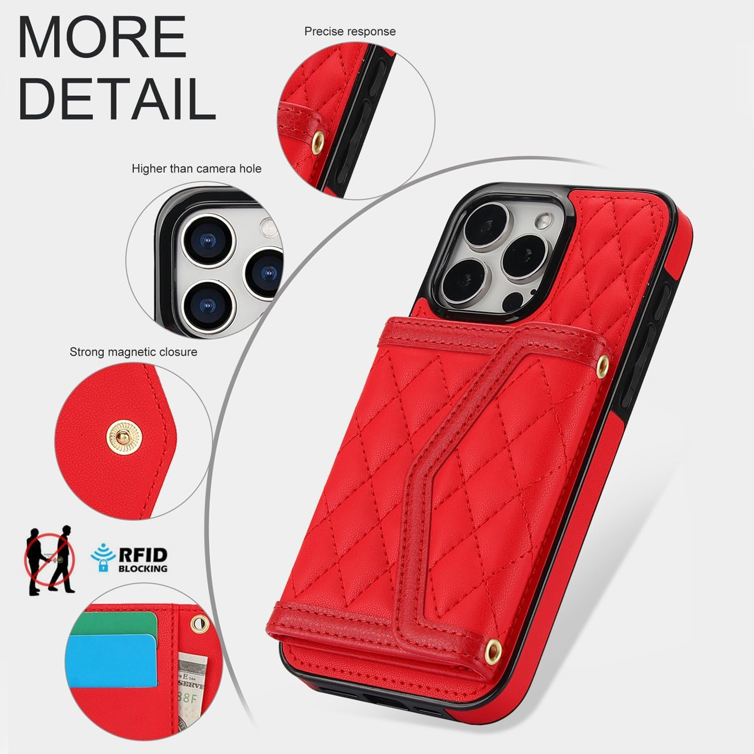 Crossbody Card Holder Case red