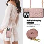 Crossbody Card Holder Case Rose Gold