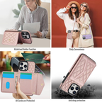 Crossbody Card Holder Case Rose Gold