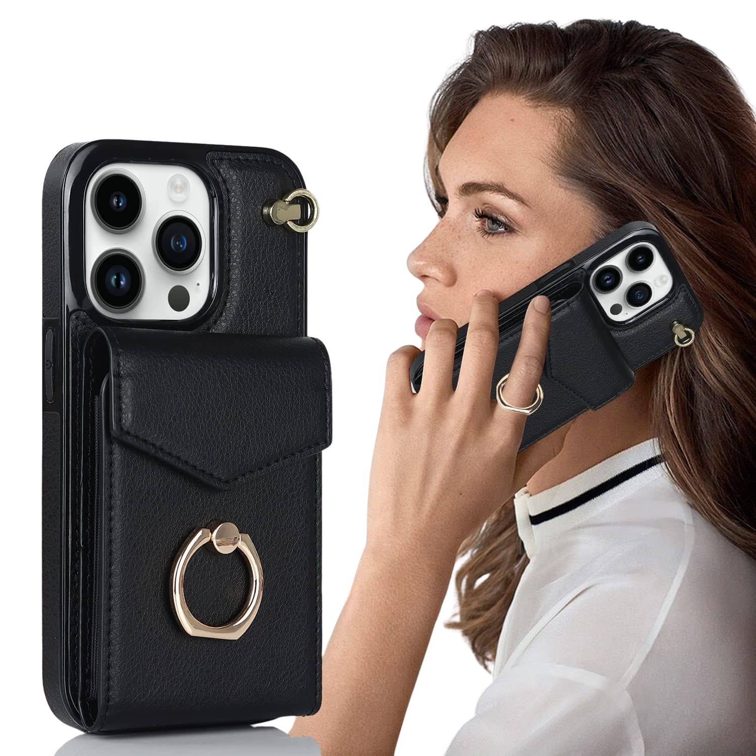 Multi-Functional Wallet Phone Case Classic Black