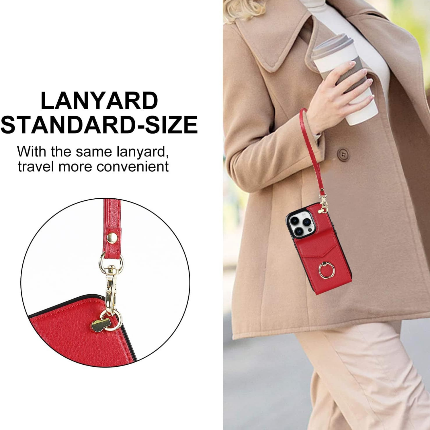 Multi-Functional Wallet Phone Case red