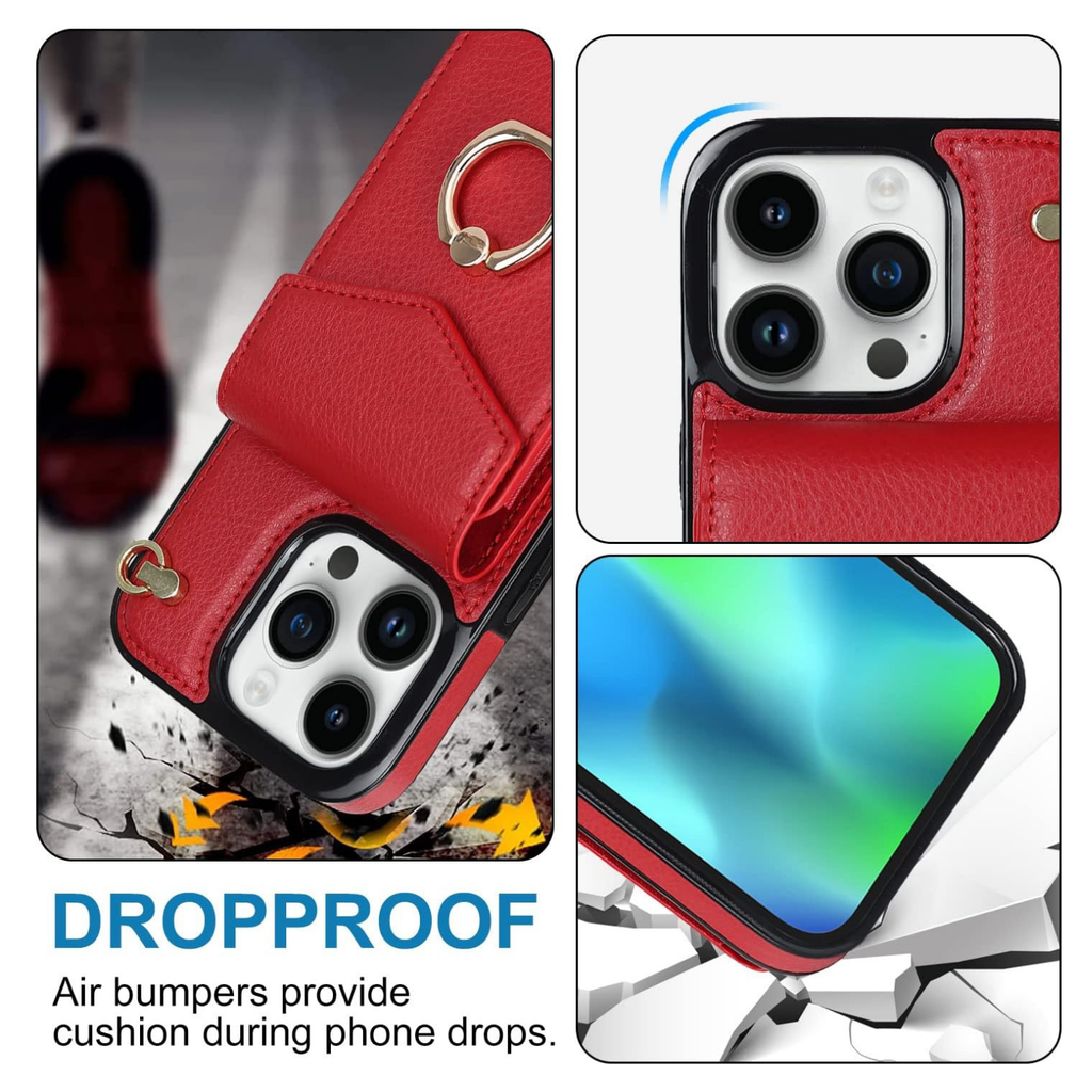Multi-Functional Wallet Phone Case red