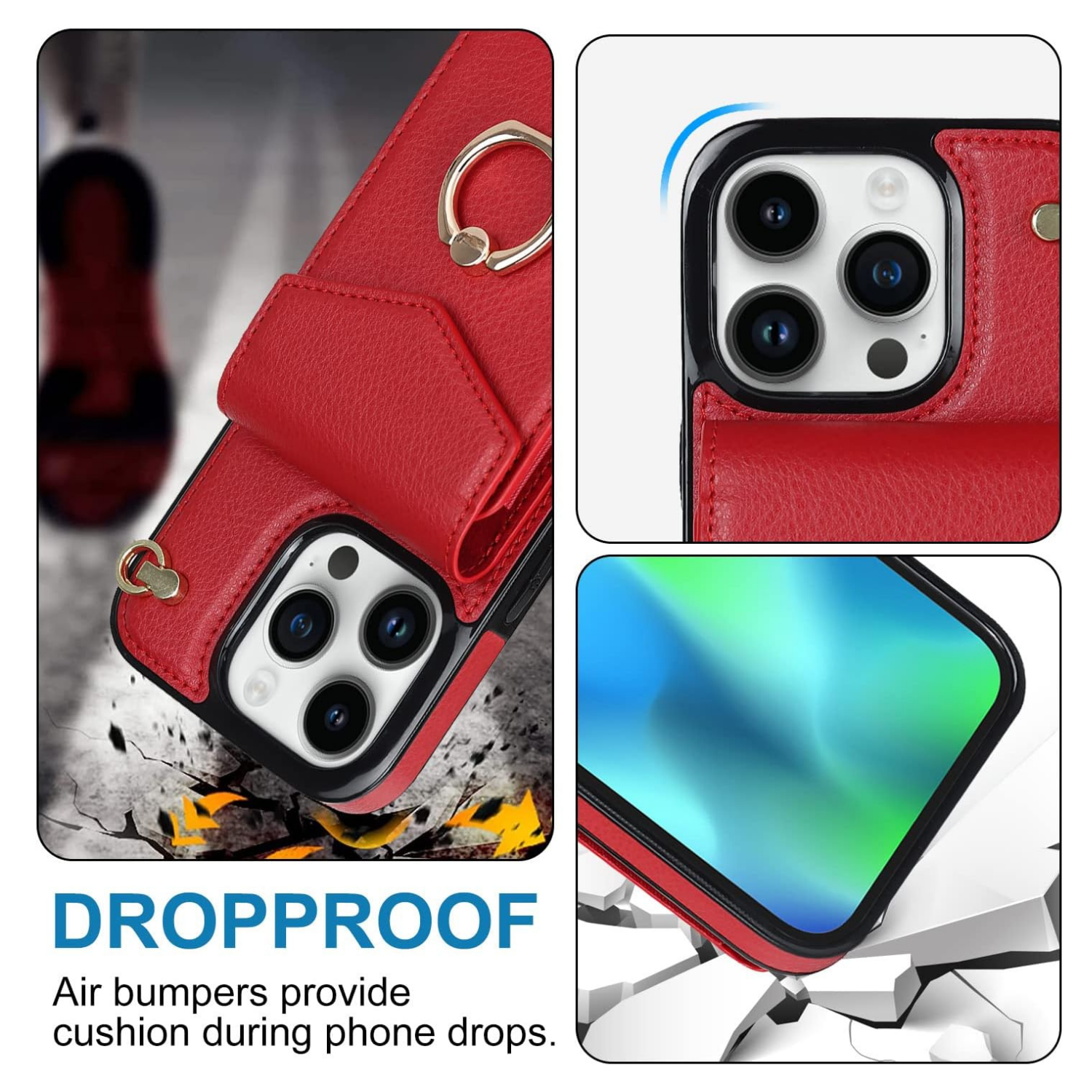 Multi-Functional Wallet Phone Case red