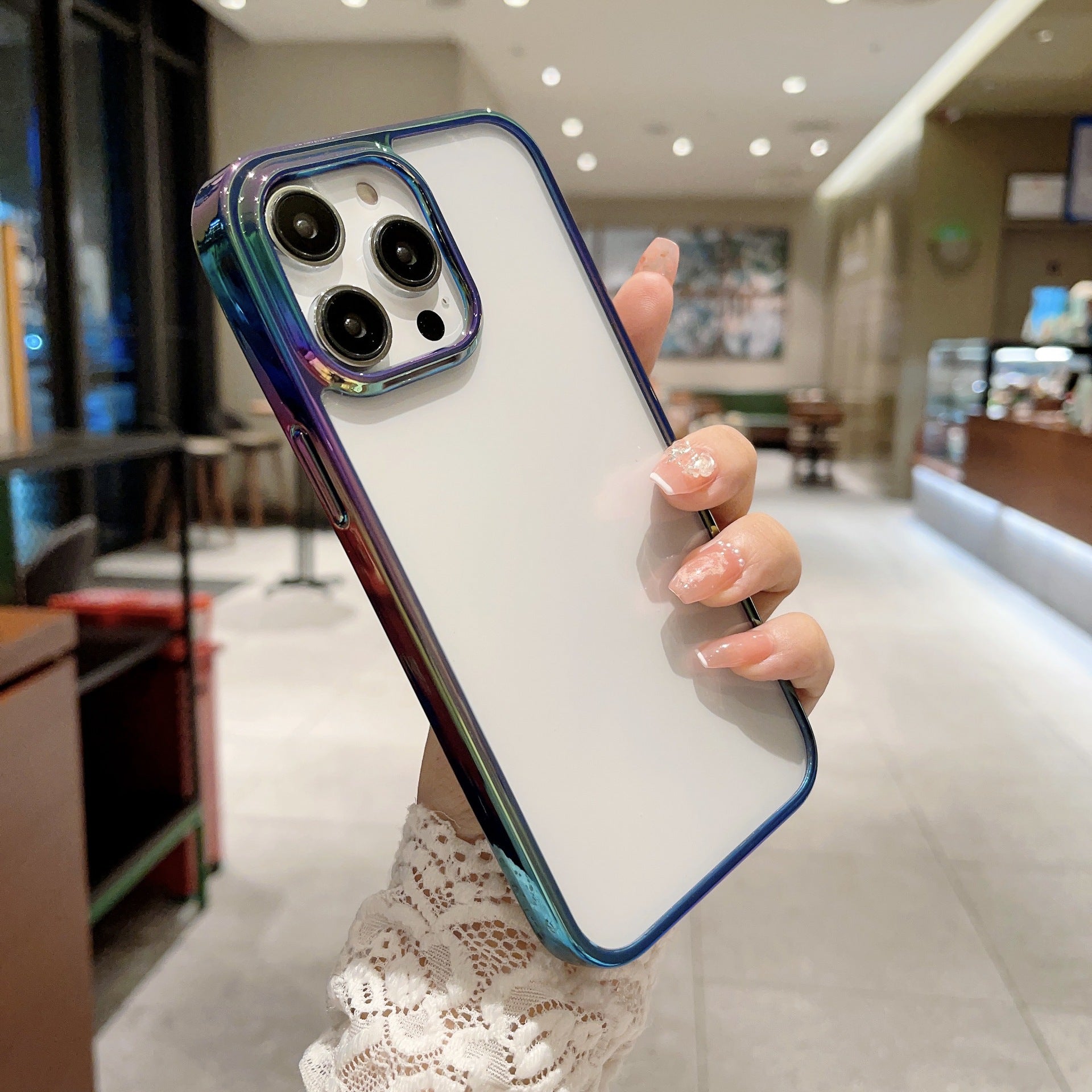 Transparent iPhone Case with Colorful Border